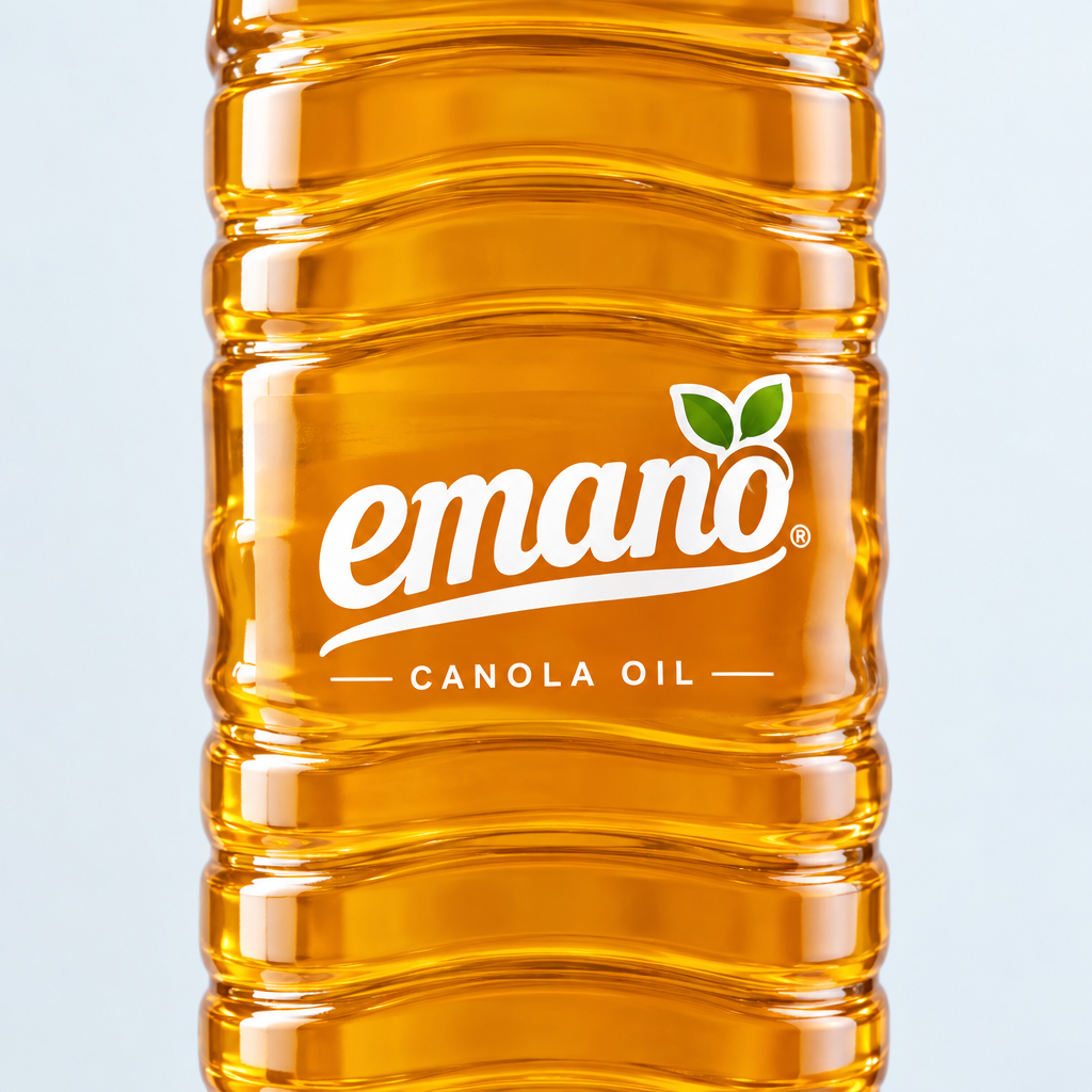 Emano Canola Oil label close-up